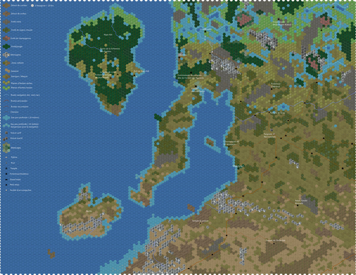 Carte de la région ouest de la planète Xitragupten, pylône de Targovist/µNécromunda