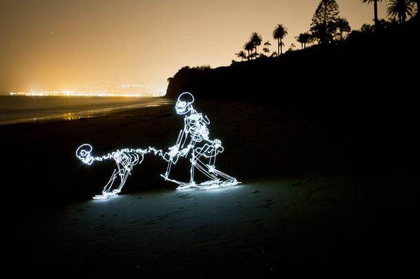 Peinture lumineuse de lumière dansante