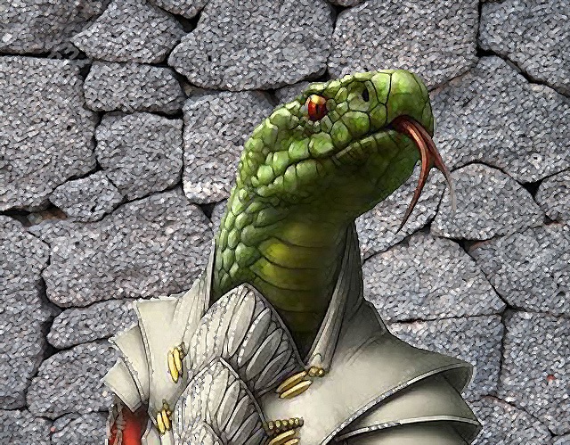 Neebuv Homme Serpent du temple d'Ygomith et chef bijoutier