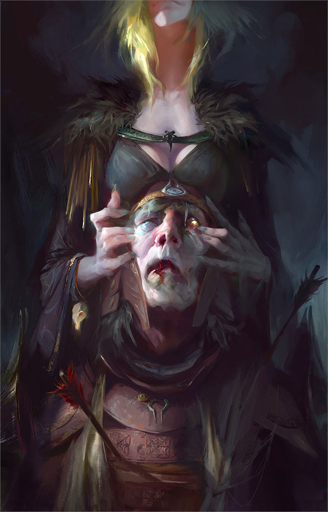 Cléresse de la mort faisant un sort de résurrection Cléresse de la mort faisant un sort de résurrection
