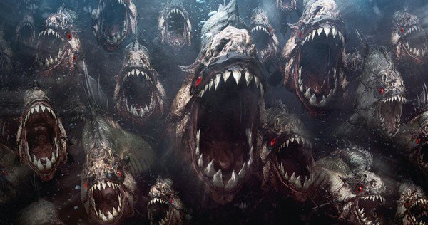 Essain de Piranhas Swarm piranhas