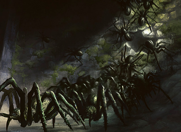 Colonie d'araignées Swarm araignées