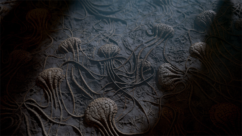 Fossiles d'hyper Crinoïds Fossiles d'hyper Crinoïds