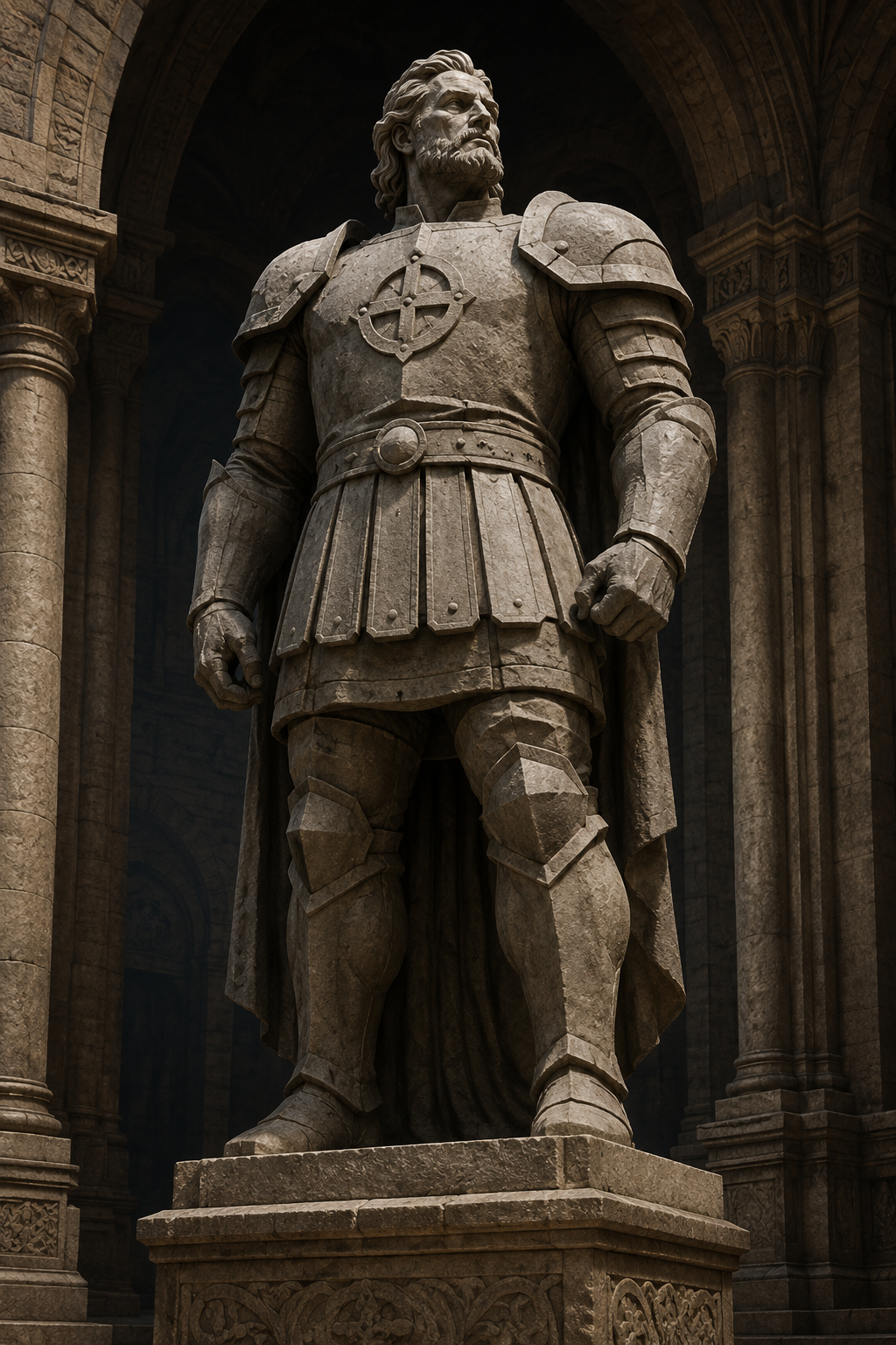 Art panhumaniste typique, ici une des innombrables statues représentant Croisaden