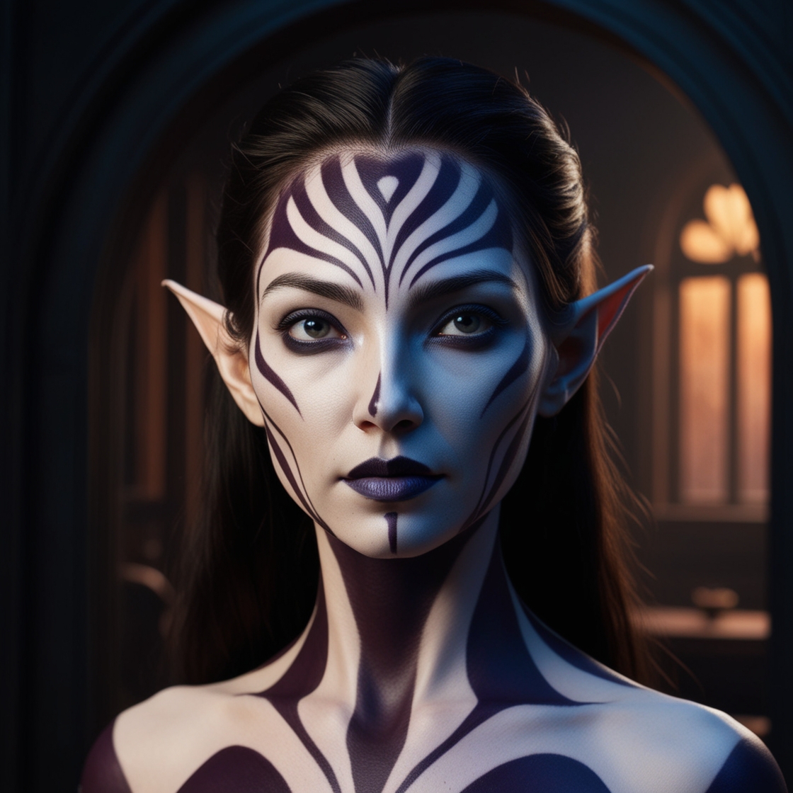 Elfe-drow avec vitiligo exceptionnel elfe-drow avec vitiligo exceptionnel
